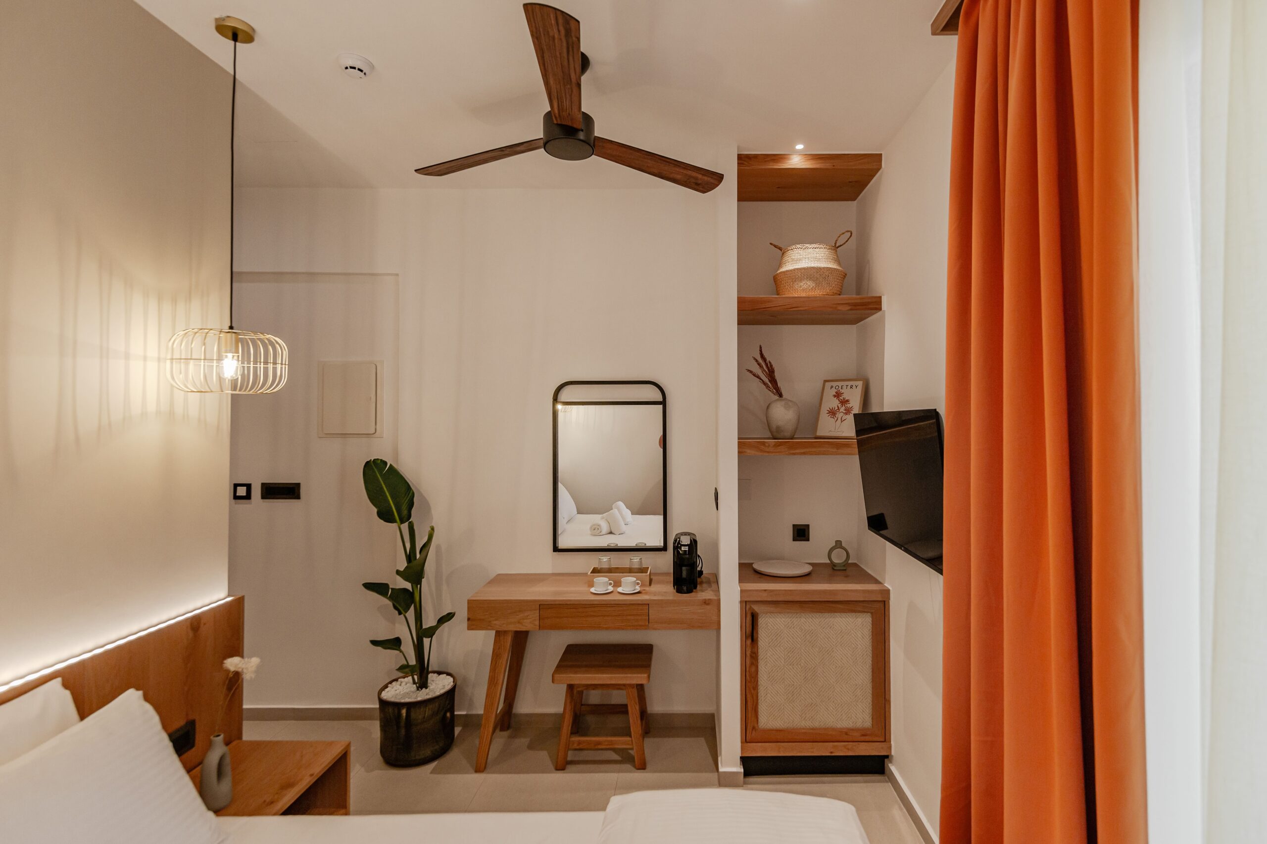 Comfortable bedroom featuring stylish decor and natural light