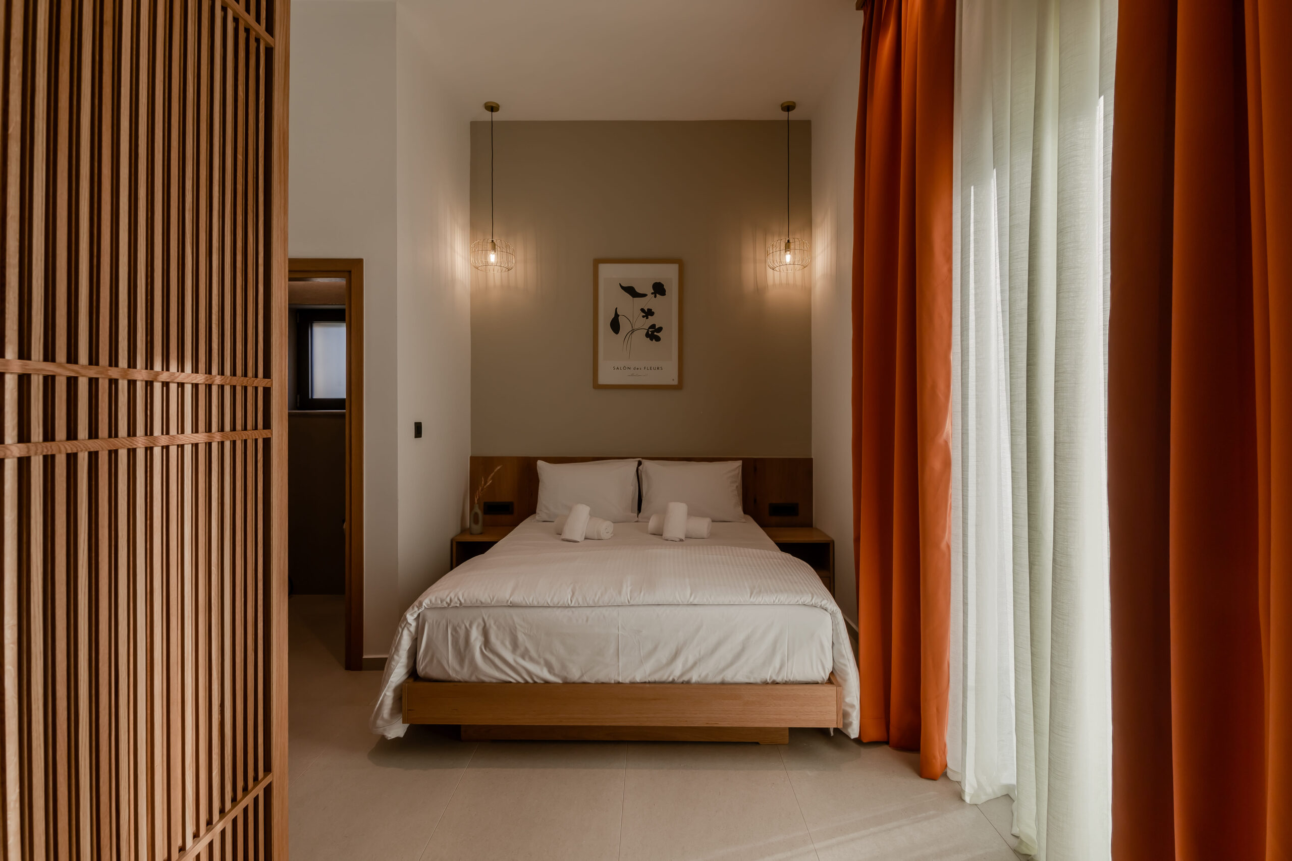 Modern and cozy rooms at Sarana Suites designed for a relaxing stay in Crete
